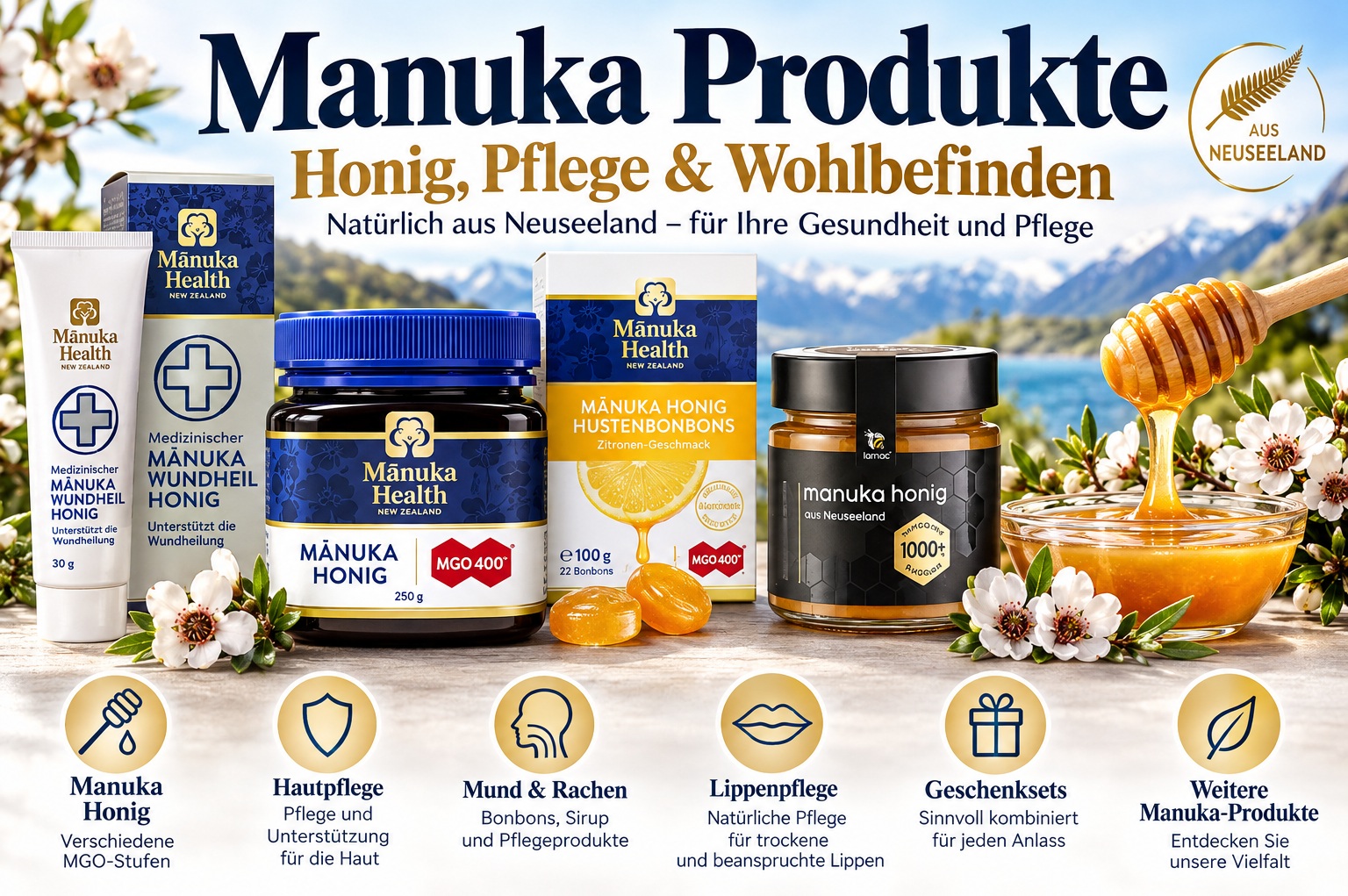 Manuka Produkte – Honig, Pflege & Wohlbefinden